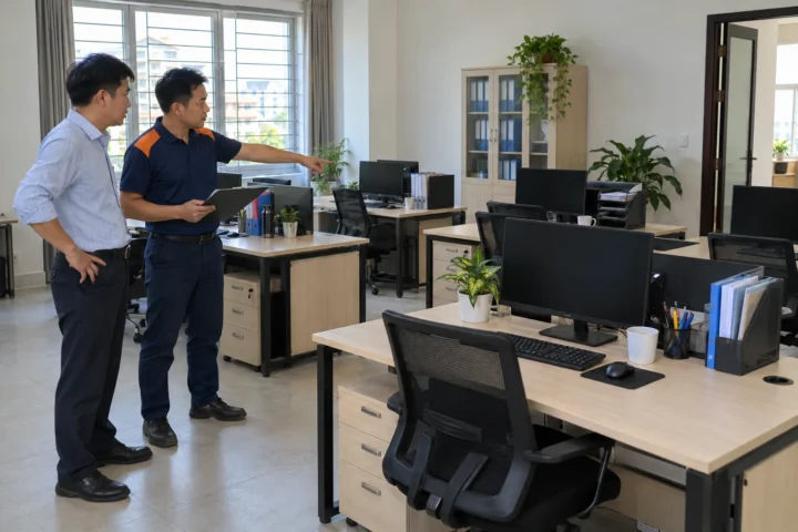 Khảo sát đồ đạc trước khi chuyển văn phòng