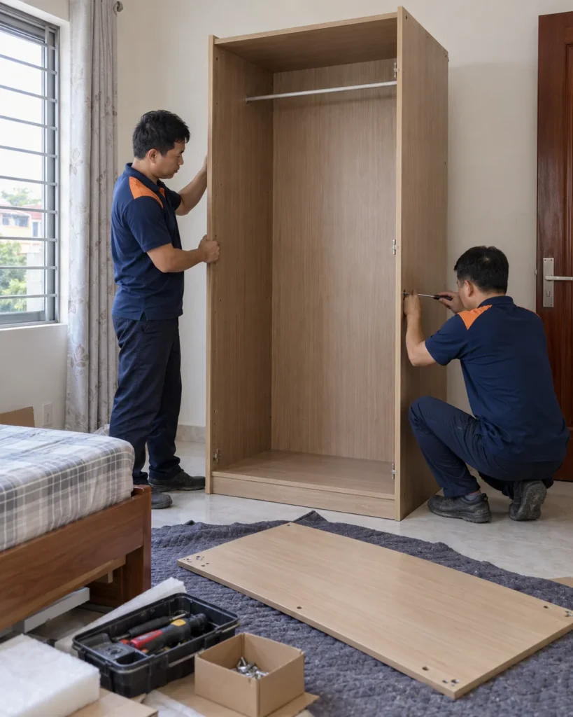 Lắp tủ ở nhà mới sau khi chuyển